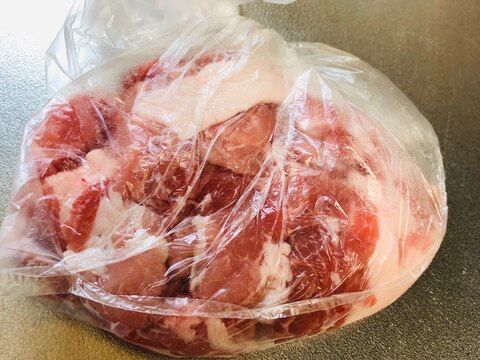 もち豚細切れ肉の下味冷凍